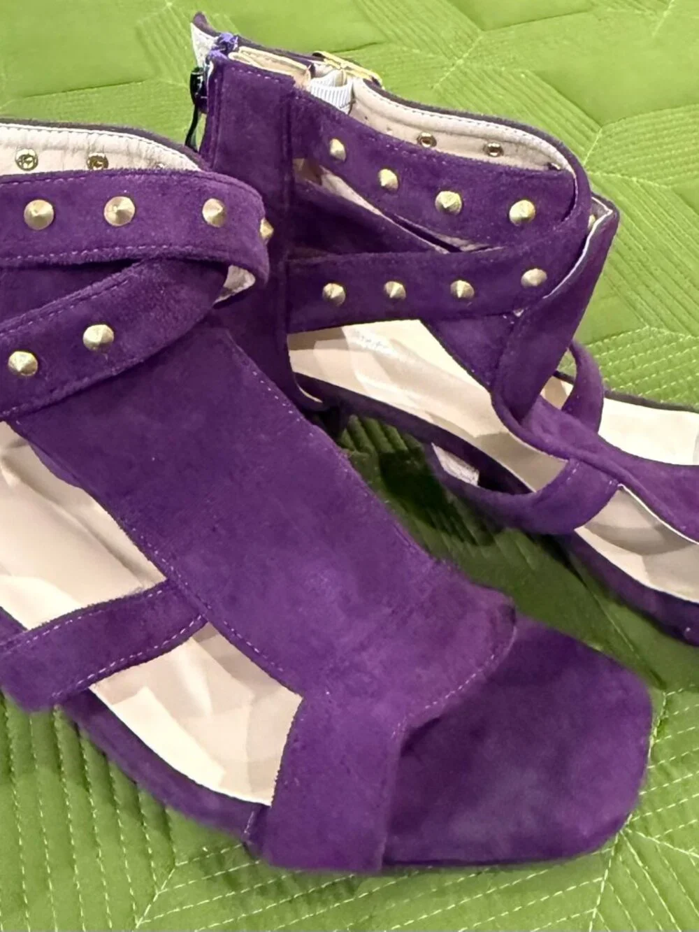 NEW Purple Suede Dress Sandals